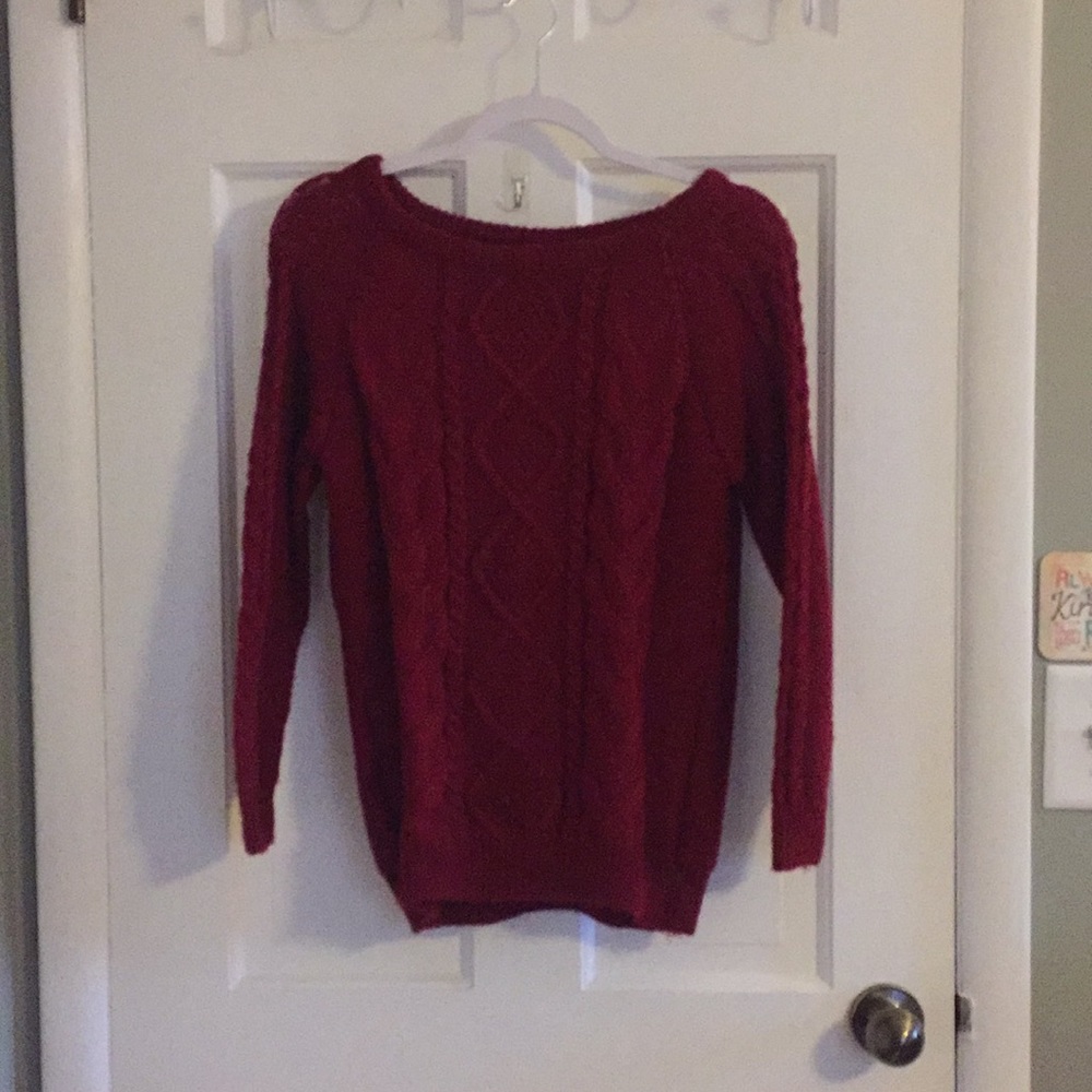 Red Cable Knit Sweater